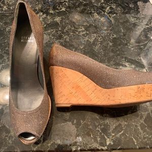 Stuart Weitzman glitter wedge Sz9.5